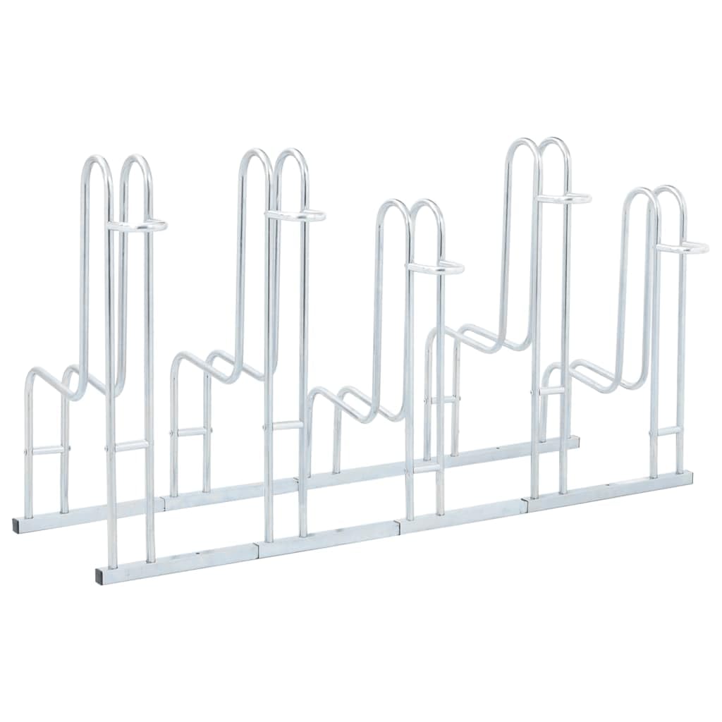 vidaXL Soporte para 5 bicicletas suelo independiente acero galvanizado
