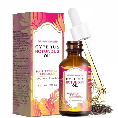 Cyperus Rotundus Oil 60ml Natural Hair Removal and Soothing MoisturizerReduces Body Hair GrowthHair Removal Oil Ideal for All Skin Types