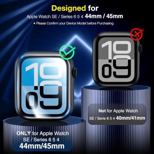 Image of LK 6 Pack for Apple Watch Screen Protector 44mm SE 3 /SE 2 /SE Series 6 /5 /4 | Touch Sensitive [Upgrade Flexible Film] for 44mm Apple Watch Screen Protector, Ultra-thin Max Coverage