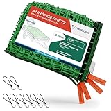 Anhängernetz 2x3 [DEKRA Geprüft] inkl. 8X Expander Haken - Anhänger Netz mit Eckmarkierungen und Randverstärkung inkl. 8X Gummispanner mit Haken