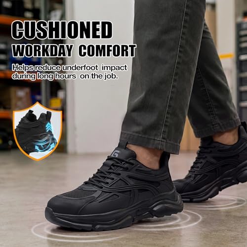 Image of Steel Toe Shoes for Men Lightweight Low Top Safety Work Shoes Breathable Work Shoes for Warehouse Factory