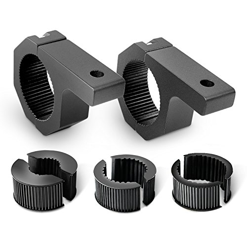Nilight 90020B 2 Pack Mounting Bracket Kit LED Off Road Light Horizontal Bar Tube Clamp Roof Roll Cage Holder, 2 Years Warranty,Black