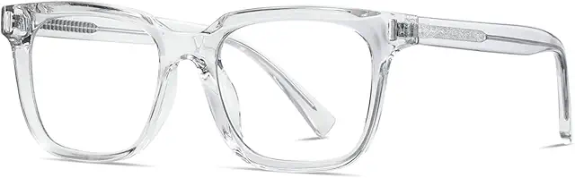 Kachawoo TR90 Square Blue Light Blocking Glasses - Transparent Frame