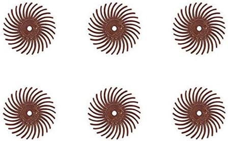 6-Piece Red 3M Micron Radial Rotary Disc Set 9/16" 220 Grit Jewelry Polishing Metal Finishing Cleaning Tool