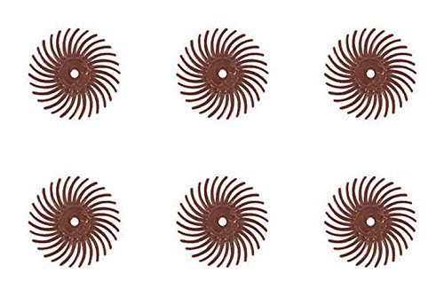 6-Piece Red 3M Micron Radial Rotary Disc Set 3/4" 220 Grit Jewelry Polishing Metal Finishing Cleaning Tool