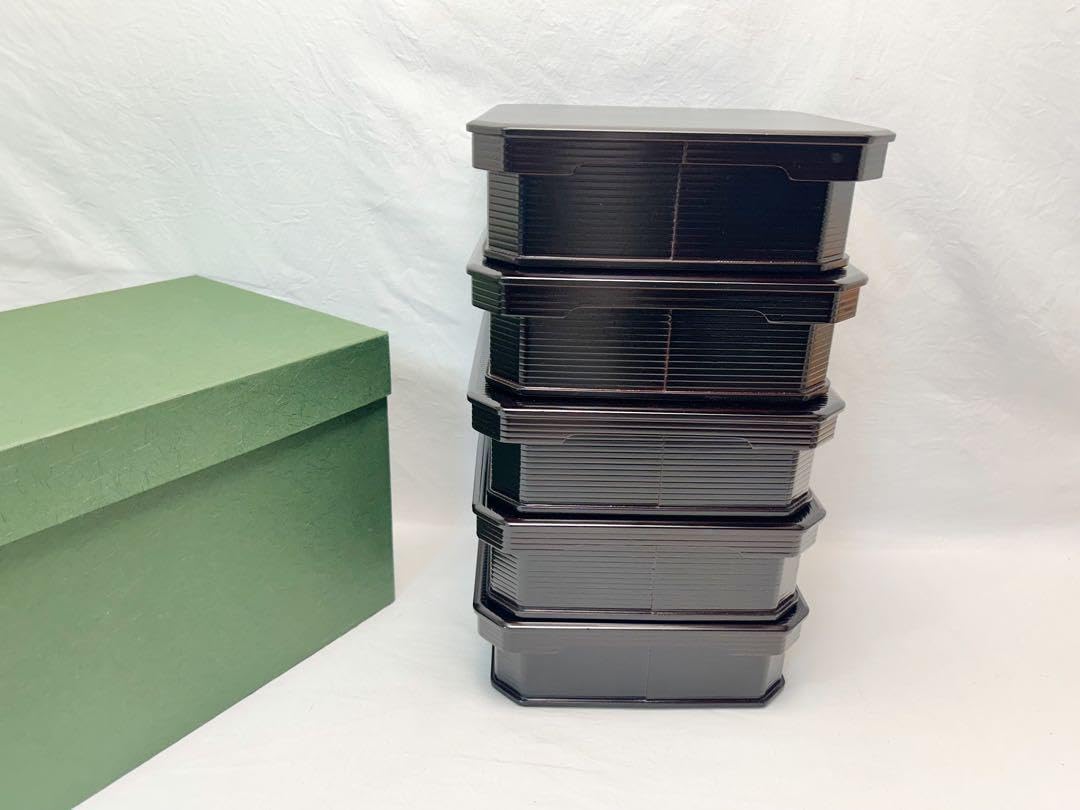 未使用 懐石道具 木製 溜塗 大徳寺 弁当 縁高重箱 五客揃 カンナ目 元箱 Amazon.co.jp: 懐石道具 木製 溜塗 大徳寺 弁当 縁高重箱 五客揃