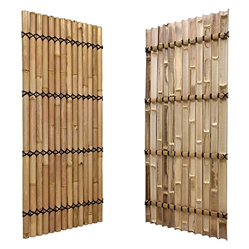 DE-COmmerce Sichtschutz aus Bambus Zaun Gartensichtschutz Zaunelement XXL SLIM Nature (BxH) 90 cm x 200 cm