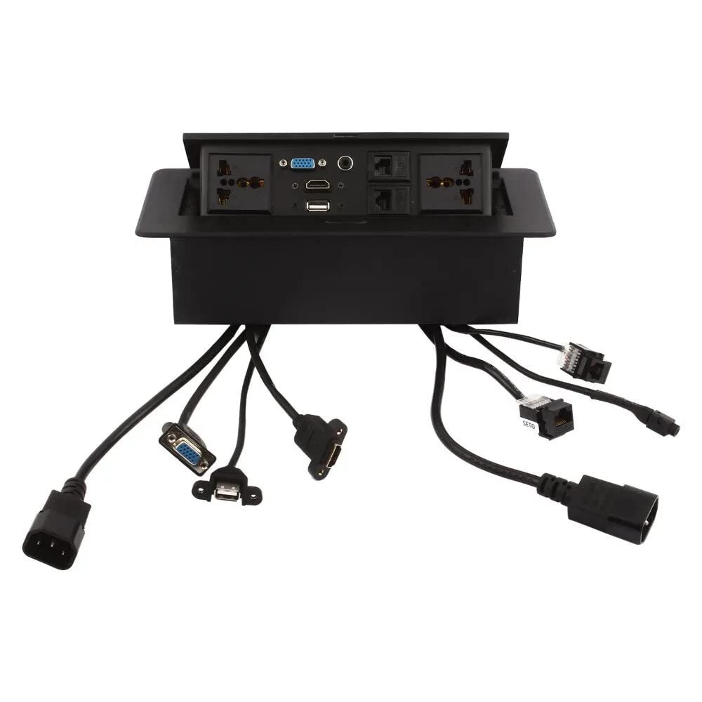 Care CASE® Table Pop Up Power Box-Conference Damped Multimedia Outlet Connection Box,Desktop Pop Up Socket/Cable Cubby with USB,HDMI, VGA, Audio and 2 Ethernet Port(CAT5E) (B0BF5QMBFJ) Amazon Price History, Amazon Price Tracker