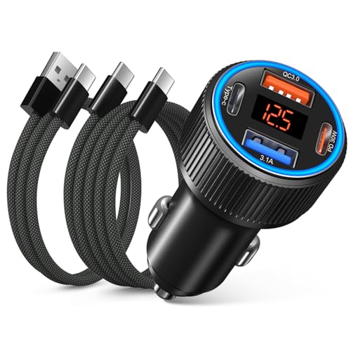65W 4-Port USB C Super Fast Type C Car Charger for Samsung S26 A17 A07 A16 - image 1