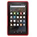 NOKEA Heavy Duty High Impact Resistant Armor Protection Cover Anti Slip Kickstand Feature Skin Case Work with Fire 7 Tablet with Alexa (7th Generation, 2017 Release)(Red)