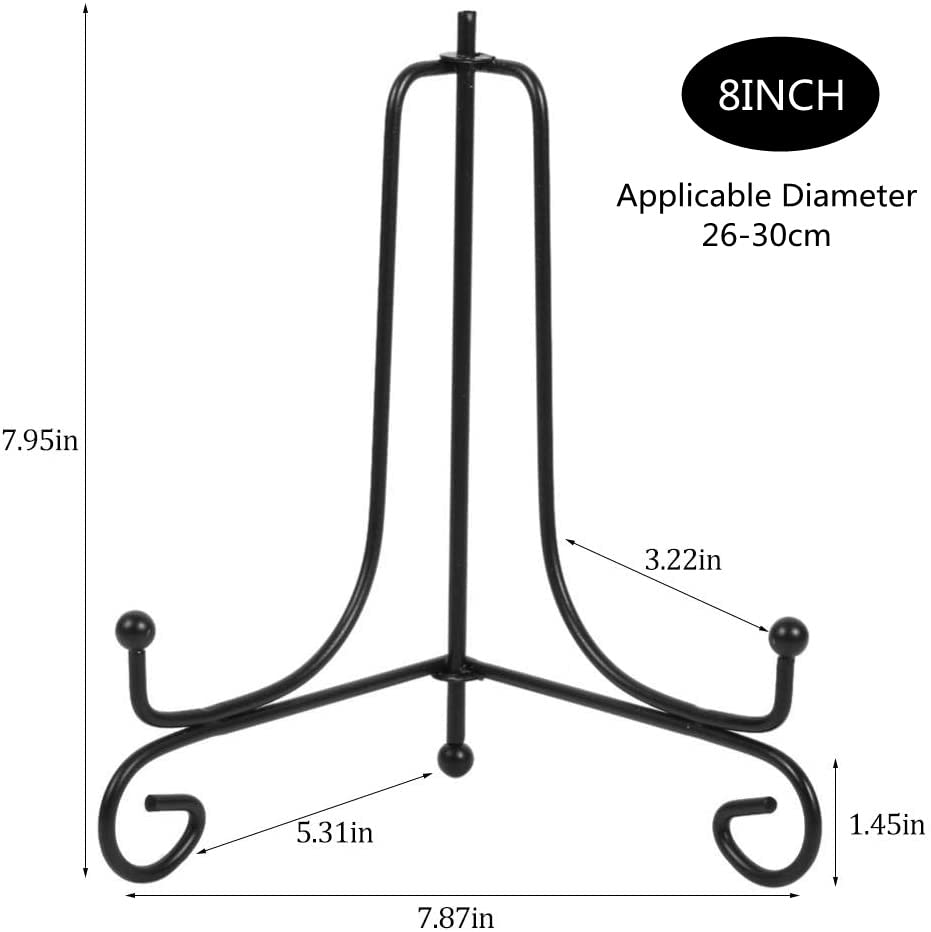 Yosoo Iron Display Stand,Black Iron Easel Plate Photo Picture Frams Cookbooks Holder Stand (8 inch)