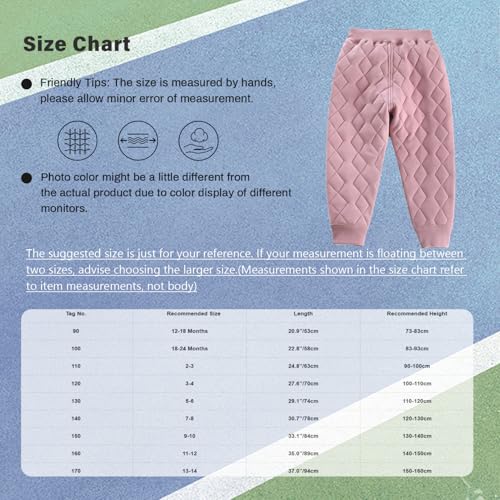 Unisex Kids Boys Girls Padded Quilted Jogger Sweatpants Winter Warm Thermal Pants Thicker Padded Trousers2