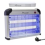 ASPECTEK Zapper Électrique Anti-Insectes Intérieur - Lampe Puissante 2800V 20W avec 2 Ampoules UV de Remplacement (with Replacement Bulbs (Black))