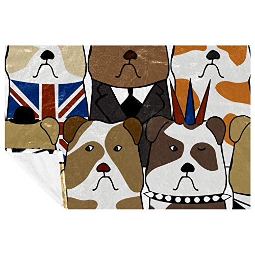 Couverture bouledogue anglais plaid doux chaud pour lit et canapé - 2