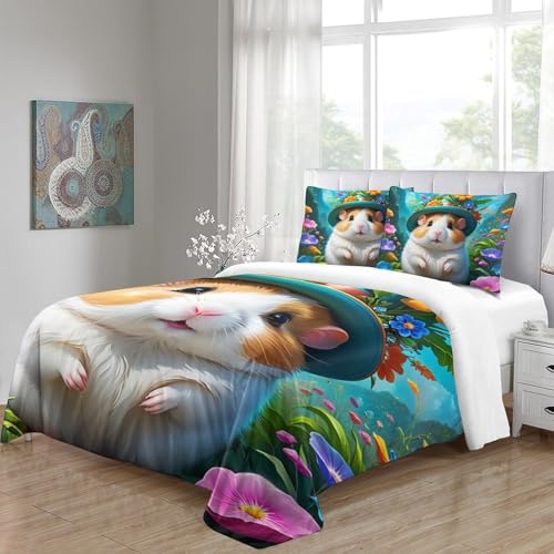 Housse de couette hamster imprimé 3D en microfibre hypoallergénique et douce pour garçon - 5