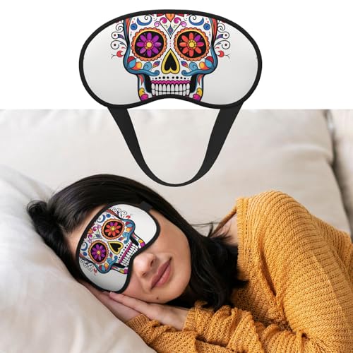 睡眠用アイマスク 通気性 遮光 スリープ マスク シュガースカル ナイト目隠し ソフト 快適 ナイトアイ スリープシェード カバー 男女兼用 ホームナップ用アイカバー