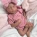 Full Body Silicone Reborn Baby Dolls Open Mouth - 20 Inch Lifelike Sleeping Newborn Girl Anatomically Correct Baby Doll Advanced Painted Gift (Girl, Dark)