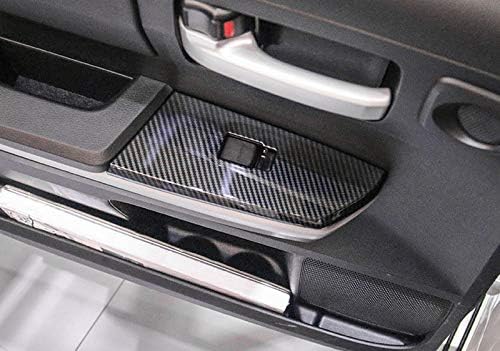 for Toyota Tundra 2014-2021 LHD Carbon Fiber Black Plastic Inner Door Armrest Cover Trim 4pcs Car Accessories(Not fit for 2 Door Model car and Double Cab Model car)