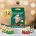 Beardaments Beard Ornaments for Men Colorful Christmas Baubles - Easy-Attach Funny Christmas Ornaments for Cosplay and Holiday Parties - 12pc