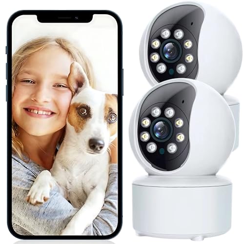 PACK Cámara Vigilancia Wifi Interior - Dos Camaras Vigilancia Domicilio Wifi Con Sensor De...