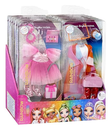 RAINBOW HIGH Fashion Pack - Variedade aleatória, inclui 1 conjunto completo, sapatos, jóias e acessórios, mistura e combina para criar toneladas de diversão, para meninos e meninas a partir de 4 anos