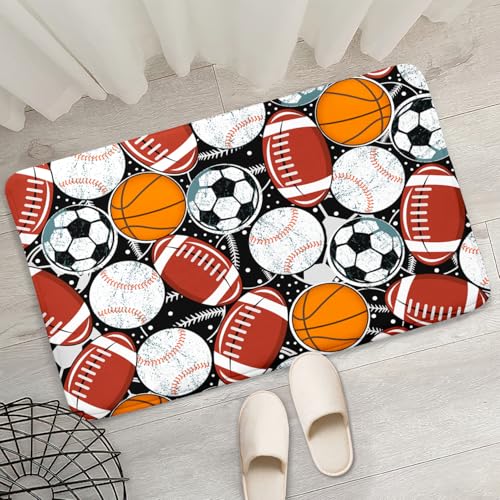 Kids Sports Balls Mat - Balls Rug for Boys Kids Room Sports Carpet Rug for Bedroom Ball Area Rugs, 2x3 Feet