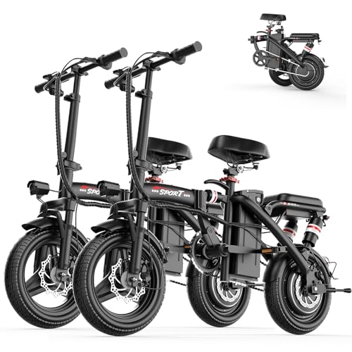 ASKGO Electric Bike for Adults Teens, 800W/1200W Peak Folding Ebike, 22/25 MPH, 30/45 Miles Range, 14" Commuting E Bike with 48V 10AH Removable Battery, 3-Speed Modes, Portable Electric Mini Bike image 4