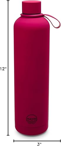 Miniatura 7 de Mayim "The Dome" Botella de agua aislada de acero inoxidable con tapa superior de rosca, botella de agua deportiva con acabado mate súper suave al