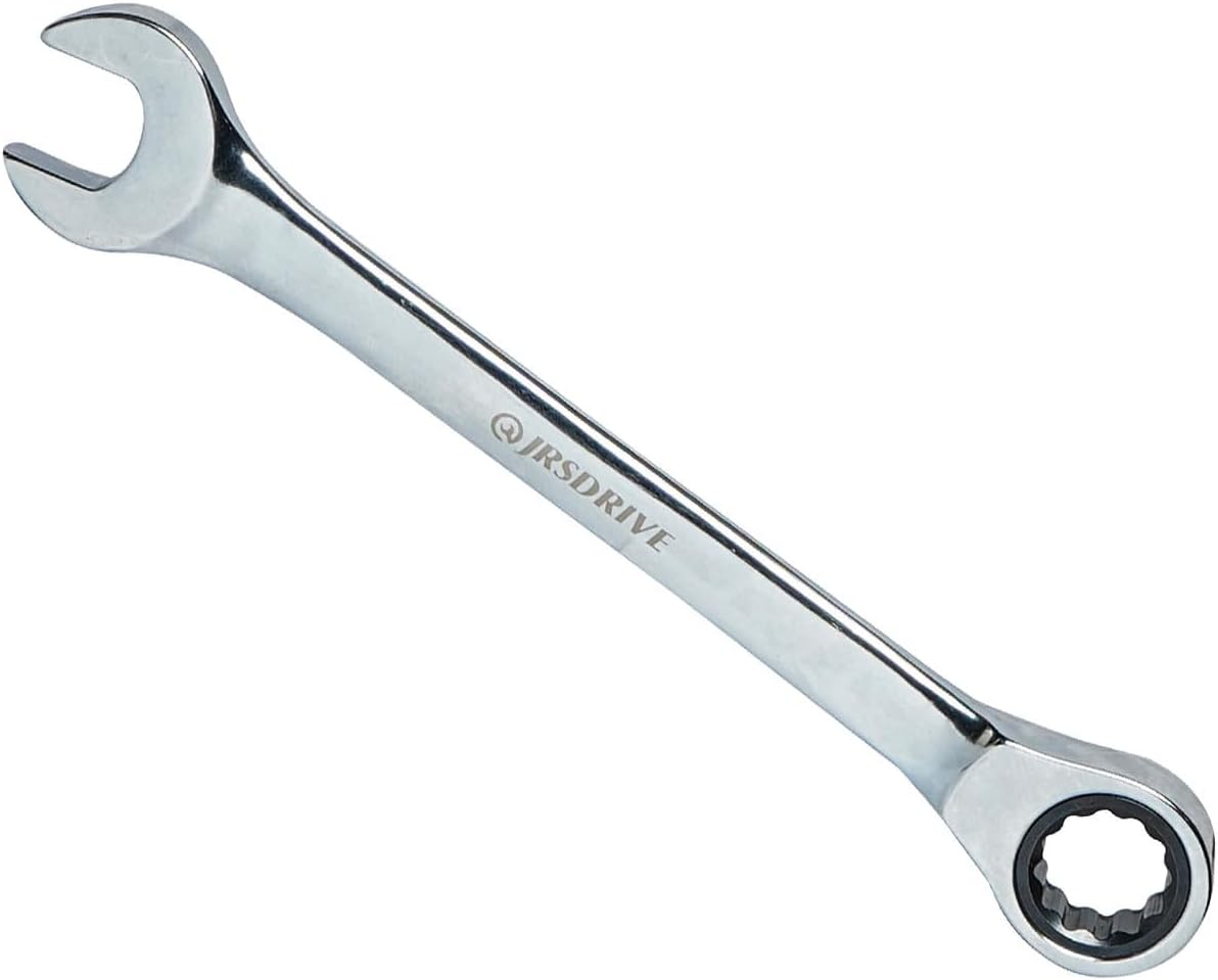 1 Pcs Ratchet Wrench Chrome Vanadium Steel 72 Teeth Ratcheting Ring Spanner Mirror Polished Surface combination wrench for Mechanic Garages Workshops 9/16 E-2257