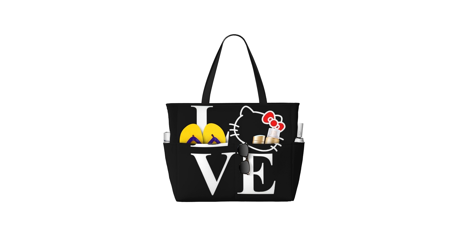 日焼けキティ ダニエル ビニールトートバッグ ハイビスカス