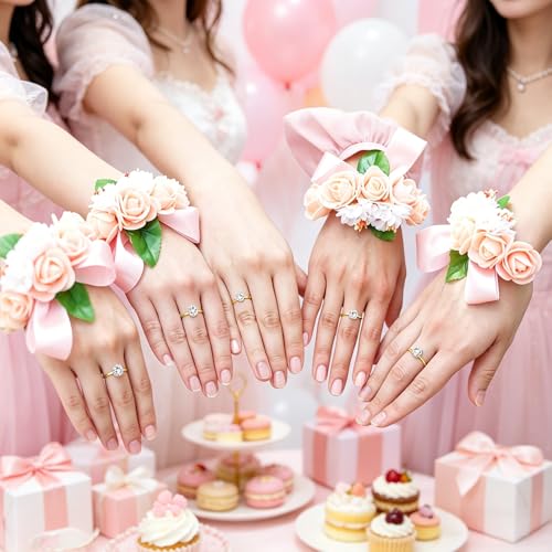 Image of Whaline 36 Packs Diamond Engagement Rings Bridal Shower Rings for Wedding Table Decorations, Party Supply, Favor Accents, Cupcake Toppers