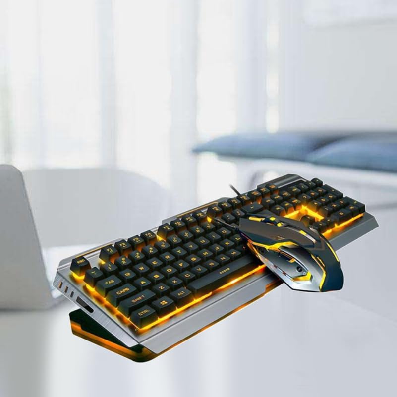 jojofuny Tastiera USB Tastiera da gioco e tastiere da gioco Tastiera da gioco Meccanica Tastiera da gioco Illumina Keyboar Tastiera per computer Tastiera retroilluminata Tastiera meccanica V1 Wired