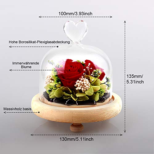 StillCool Eeuwige roos, handgemaakte frisse bloem roos met mooi creatief hartdesign een cadeau voor Valentijnsdag… - Afbeelding 7