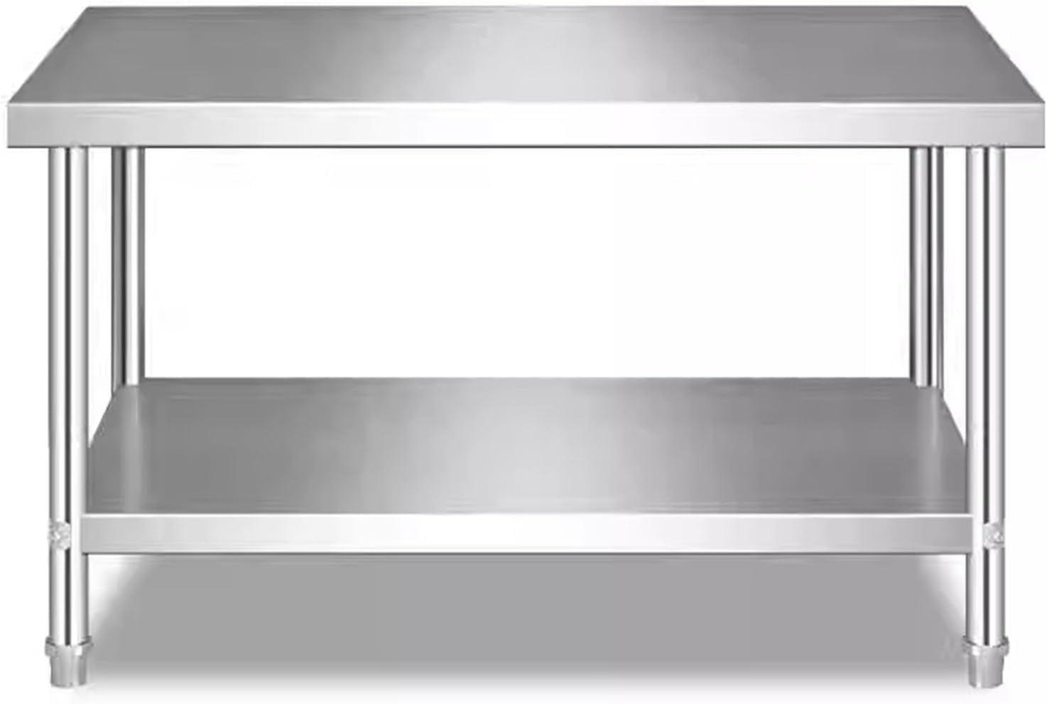ステンレススチール 2 段式作業台 業務用キッチン準備台 三角形固定 レストラン チョッピングテーブルトップ 多機能 2 段式テーブ