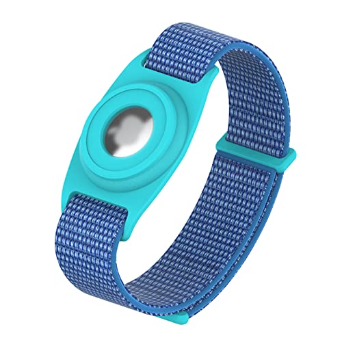 Airtag Bracelet For Kids, Colorful Apple Air Tag Protective Cover With Nylon Wristband, Anti Lost Gps Trackers Case Cover Elastic Watch Band For Toddlers Girls Boys Elders, Blue #TOP11