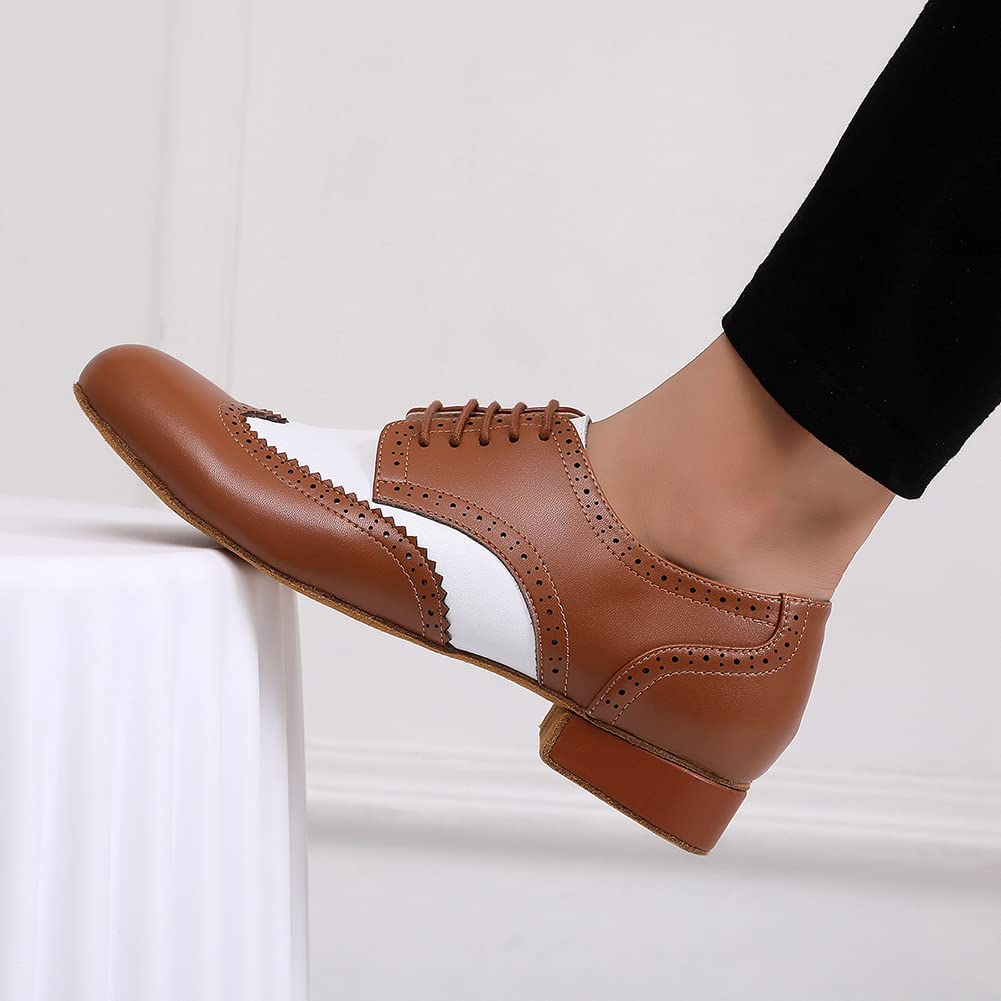 SWDZM Tanzschuhe Herren Standard Latein Niedriger Absatz Tango Salsa Ballsaal Übungsschuhe