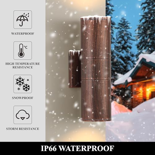 Image of DAKAFUL Dusk to Dawn Outdoor Lighting Sensor Wall Lights 2Pack, 12W 2700K Integrated LED Cylinder Up Down Lights Outdoor, IP65 Waterproof Aluminum Wall Sconce Exterior Wall Light for Porch Patio etc.