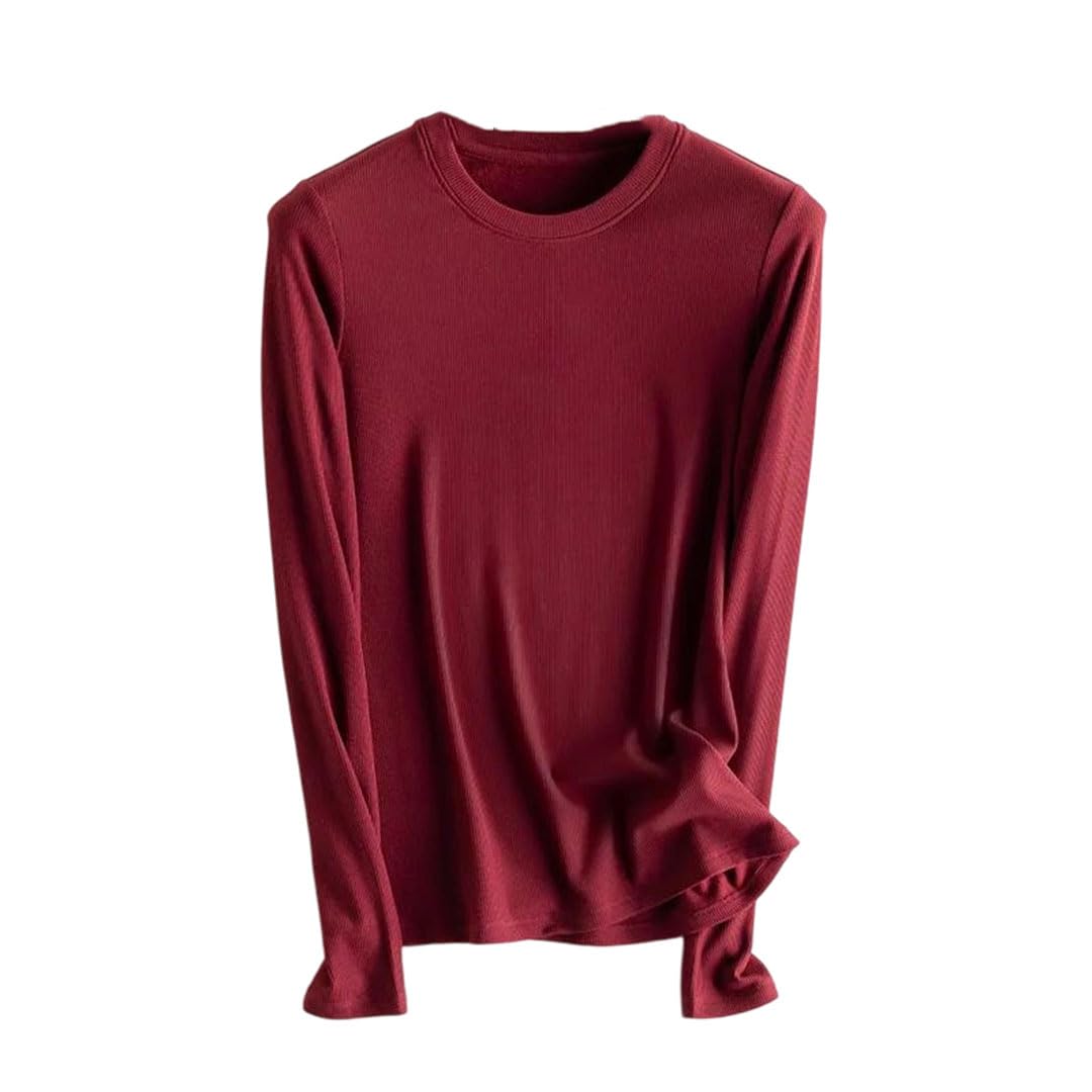 Women Mulberry Silk Knit T Shirt Crew Neck Solid Sweaters Breathable Basics Knit Tee Top