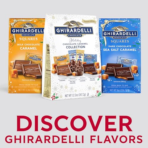 Image of Ghirardelli Holiday Caramel Collection, Milk and Dark Chocolate Squares, Snowmen Assortment, 12.2 oz