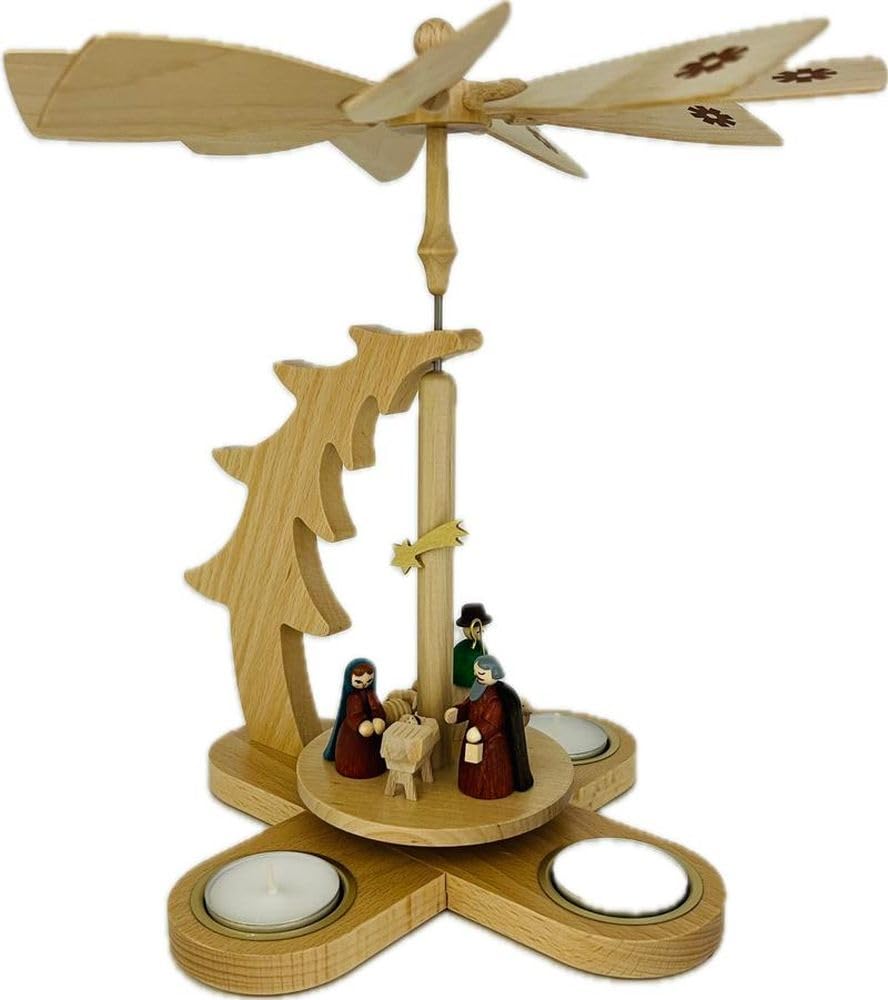 Pyramide de sapin de Noël en bois pour illuminer vos tables de fête avec bougies chauffe-plat