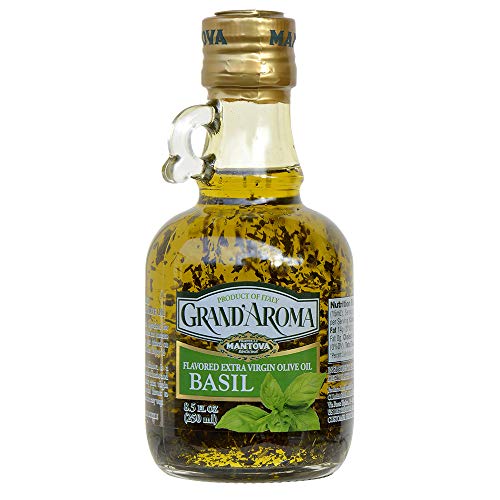 Grand'aroma Basil Extra Virgin Olive Oil, 8.5 Oz Bottles (Pack Of 3) #TOP4