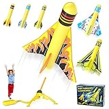 Rakete Flugzeug Stomp Outdoor Spielzeug Kinderspiele -- Einfach auf das startkissen treten und die rocket hebt ab. Es ist besteht aus weichem Schaumstoff, ist leicht zu fliegen und schadet Menschen nicht. Beste outdoor spiele garten spielzeug für kinder junge und mädchen im alter von 3 4 5 6 7 8 9 10.