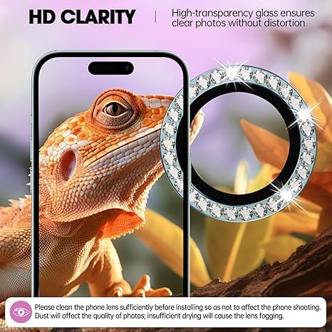 Image of for iPhone 16 /16 Plus Camera Lens Protector Bling Individual Metal Diamond Ring 9H Hardness Scratchproof Protector, Stylish Phone Accessories, Case Friendly (Green Diamond)