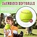 Lunmon 4 Pack 14 Inch Softballs Oversized Softball Training Equipment for Pitchers Soft Balls Pitching and Throwing Spin Trainer Raised Stitched Seams for Games and Practice