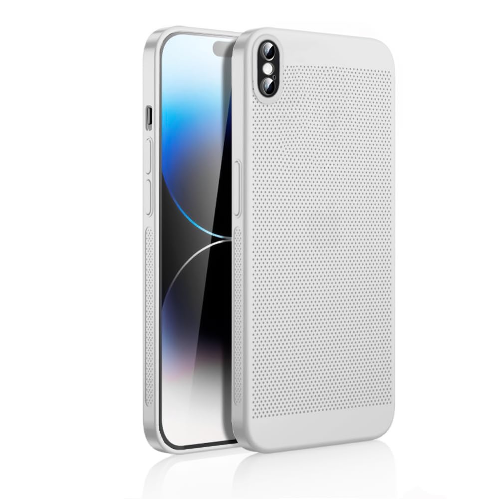 Dl3 Mobilak Case For iPhone X/iphone XS Heat Dissipation Case with Built-in Camera Lens Protector Slim Fit Breathable Cooling Anti-Fingerprint Hard PC Back Shockproof Cover