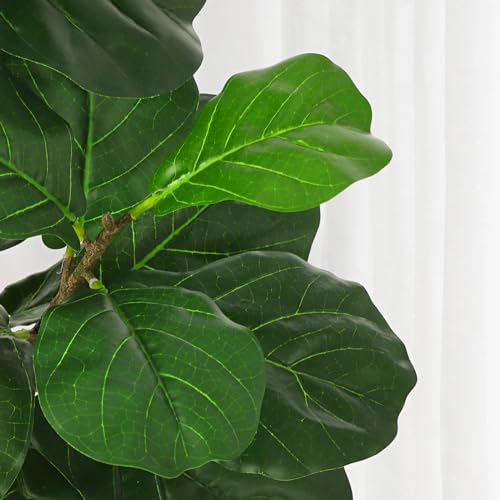 Artificial Fiddle Leaf Fig Tree, 6FT Fake Fig Silk Tree in Pot Artificial Tree, Ficus Lyrata Faux Trees for Home Office Living Room,Decorative Fake Plants for Indoor Entryway Decor Home Office 1 Pack