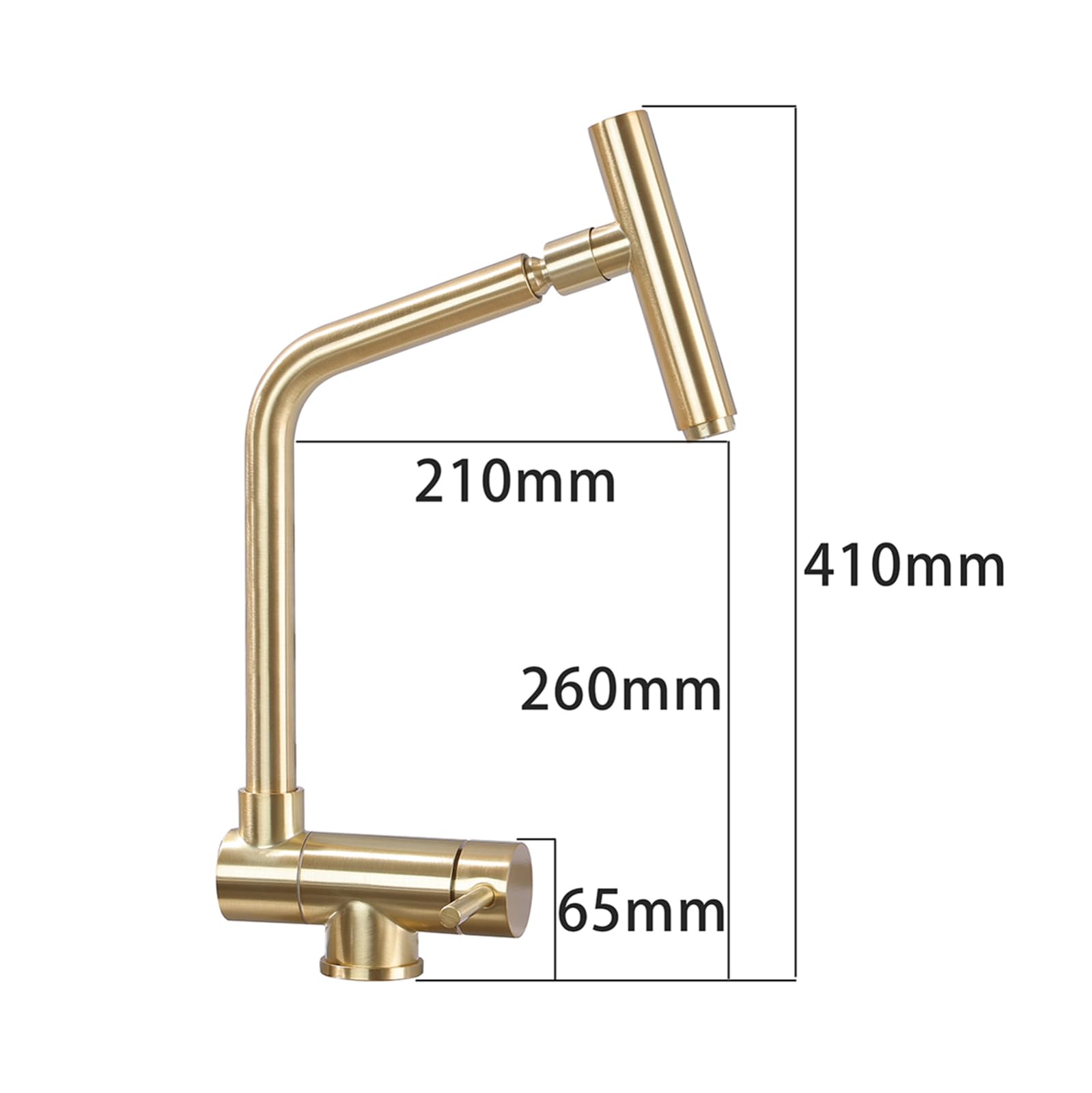 XJTNLB Grifo Cocina Abatible Dorado Cepillado Grifo Monomando Cocina, Mezclador de Fregadero con Caño Flexible