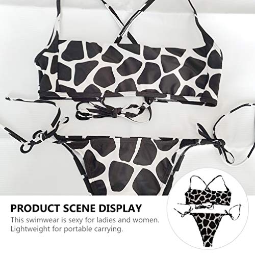 SOIMISS Mulheres Cinta Biquíni Top Maiô Fio Dental Maiô Fissão Swimwear (Preto- XL)