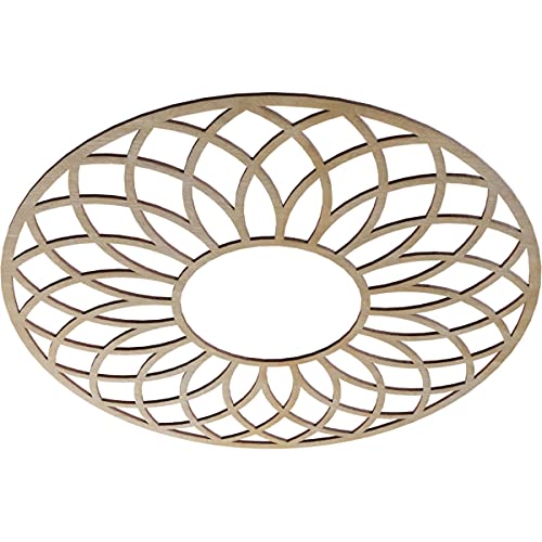 Image of Ekena Millwork 30 inchOD x 10 1 /4 inchID x 1 /4 inchT Cannes Wood Fretwork Pierced Ceiling Medallion, Birch