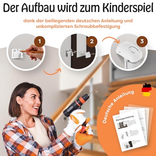 petpurry® Treppenschutzgitter Türschutzgitter - weiß - Treppenschutzgitter ausziehbar 0-140cm - Treppenschutz für Haustiere und Kinder - Geeignet für Treppen und Türen